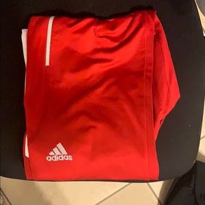 Adidas red track pants